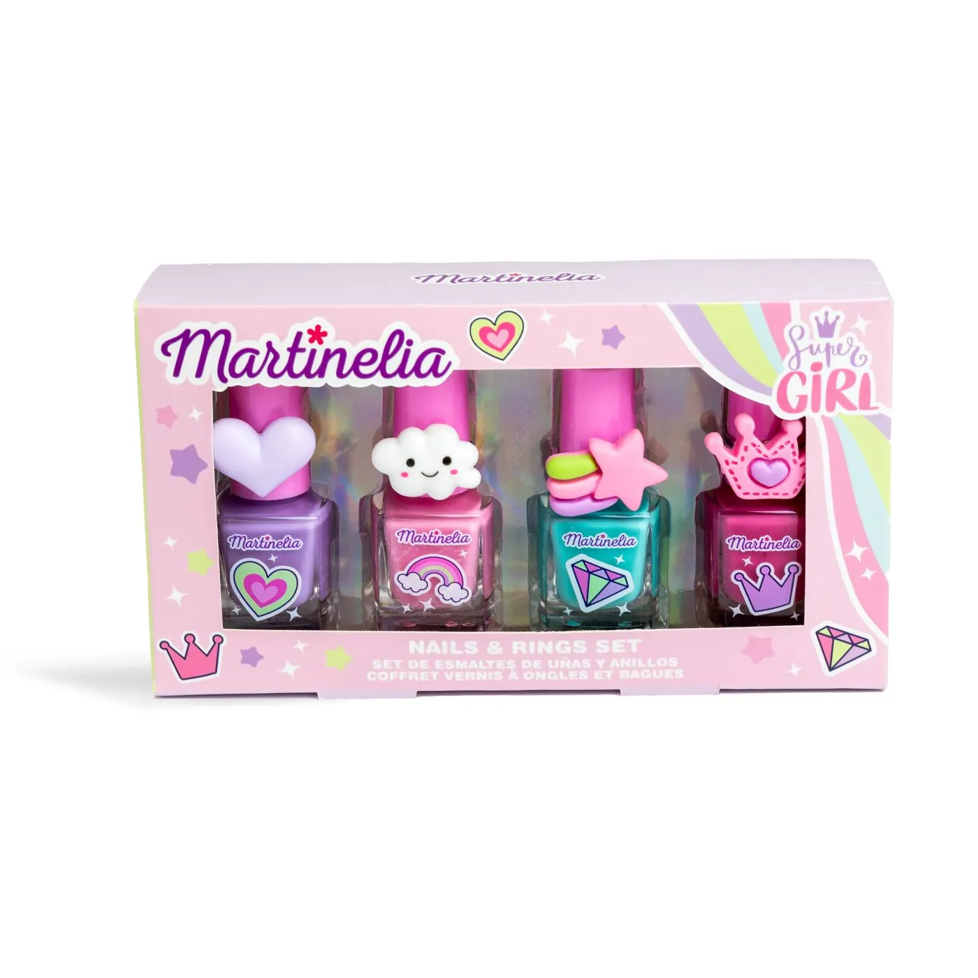MARTINELIA SUPER GIRL SET 4 LACURI DE UNGHII SI INELE