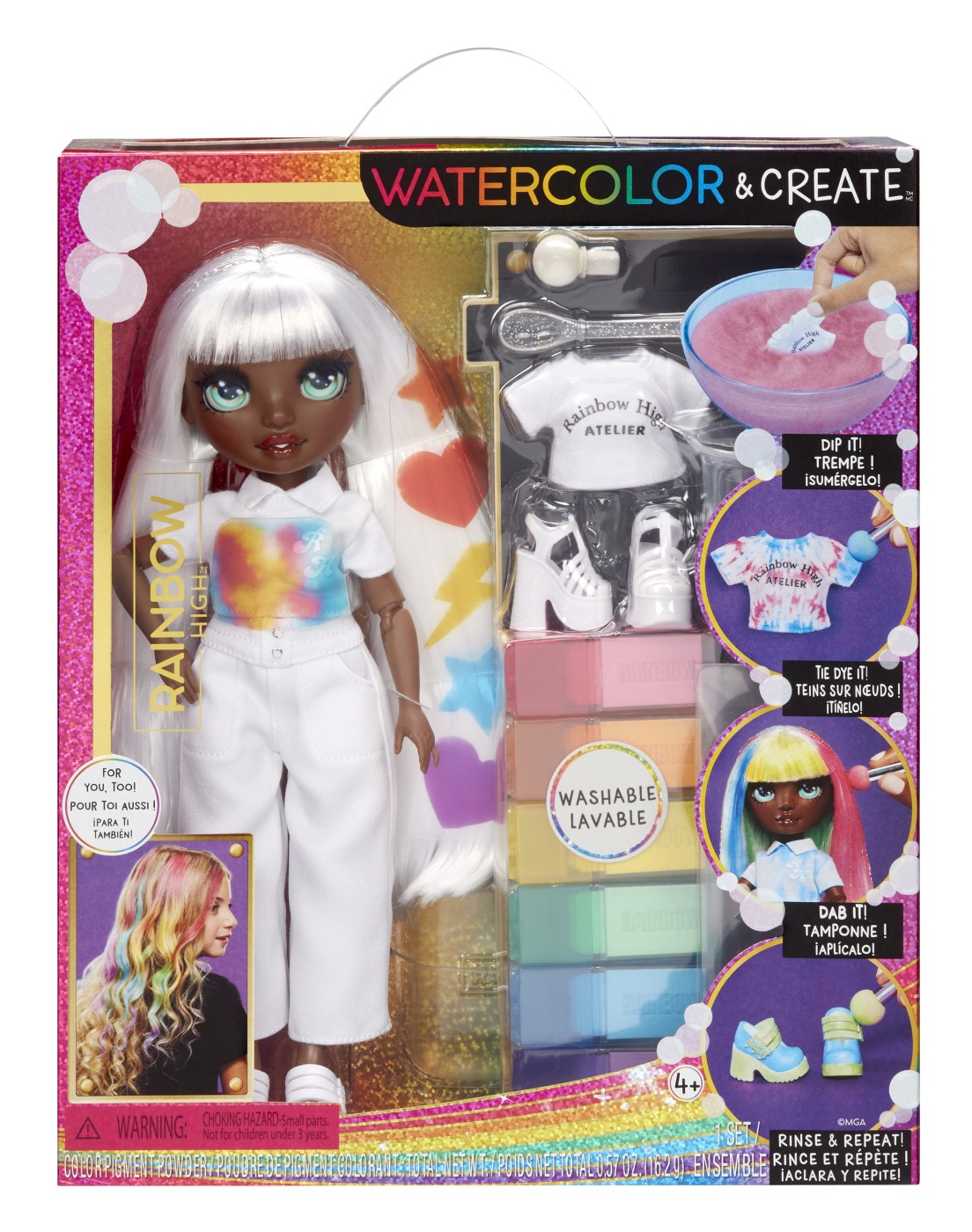 Jucării și jocuri - RAINBOW HIGH WATERCOLOR CREATE PAPUSA OCHI VERZI