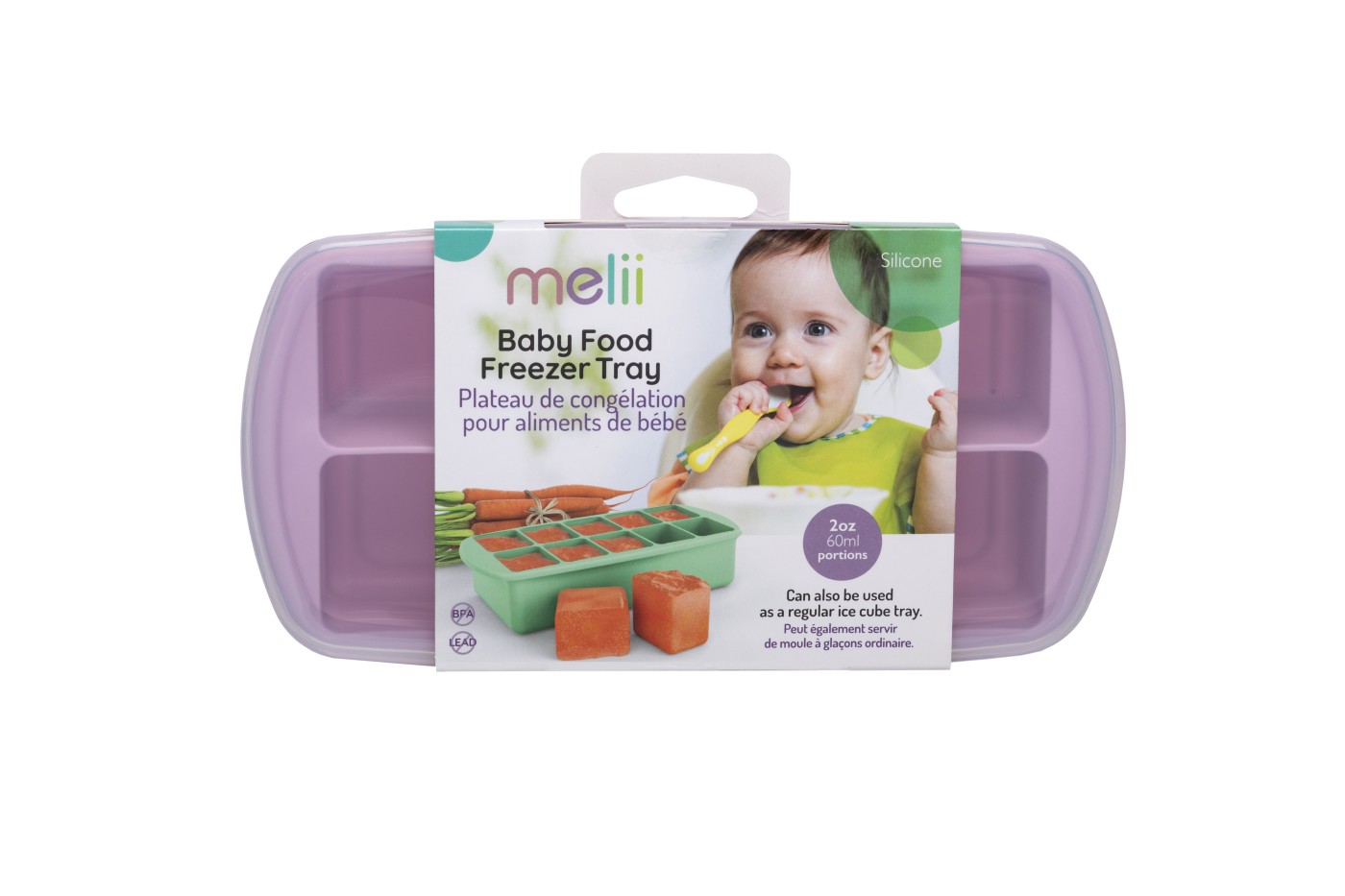 Accesorii hrănire bebe - RECIPIENT REFRIGERARE HRANA BEBE, MELII, ROZ 59 ML X 10 CUB