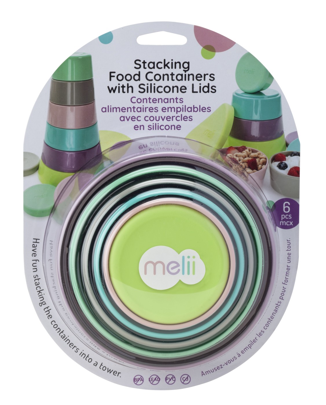 Accesorii hrănire bebe - SET 6 RECIPIENTE HRANA BEBE, MELII, MODEL TURN