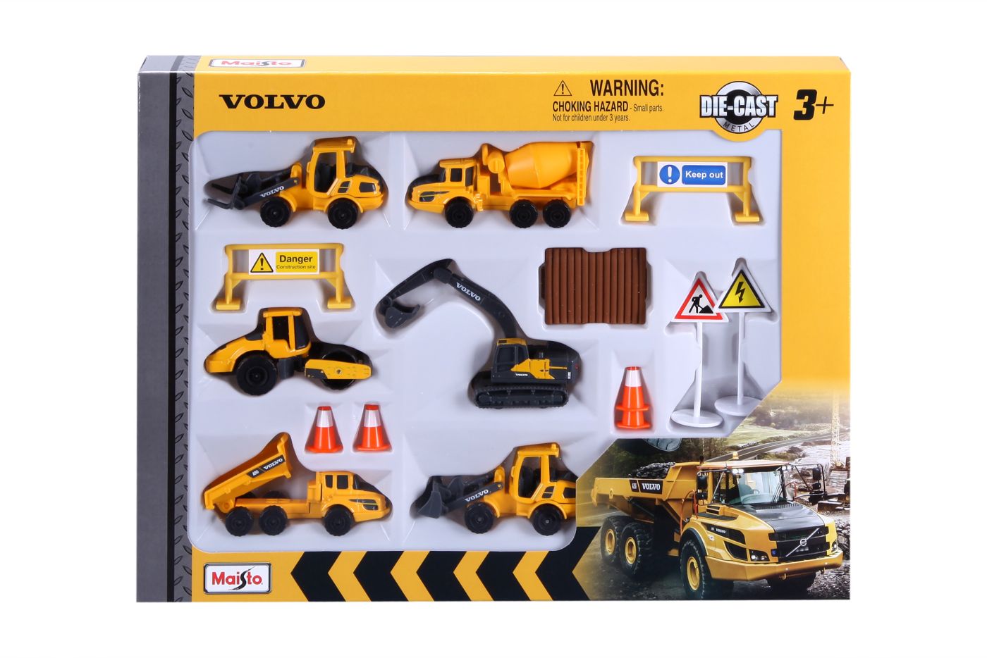 Jucării și jocuri - MAISTO SET UTILAJE DE CONSTRUCTII VOLVO
