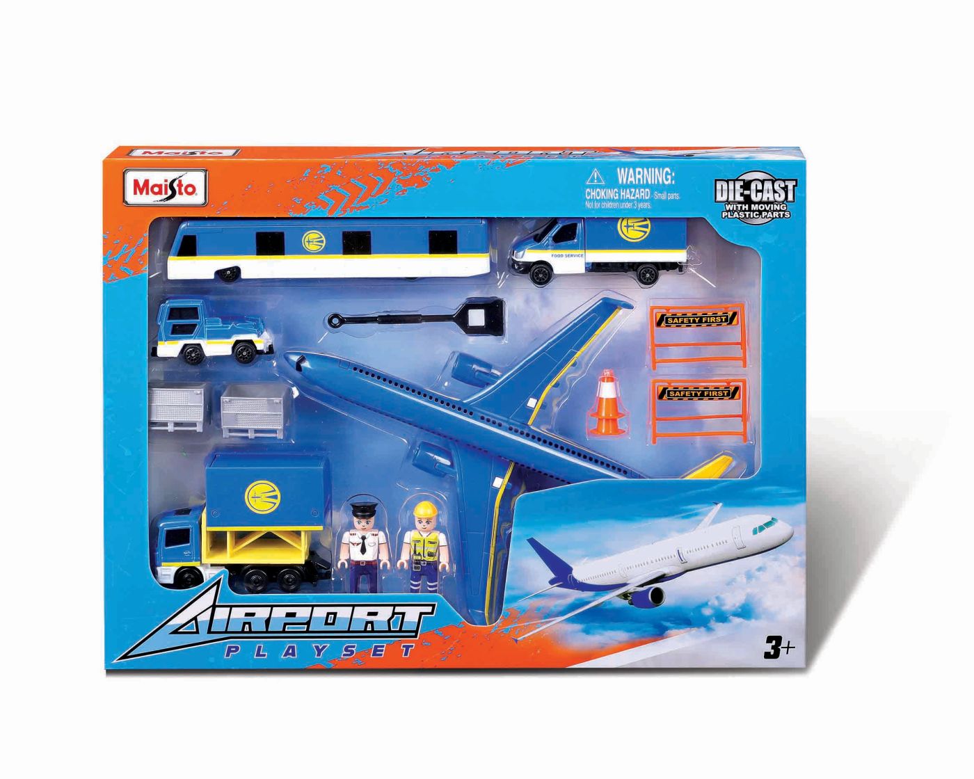 Avioane de jucărie - MAISTO SET AEROPORT AVION ALBASTRU