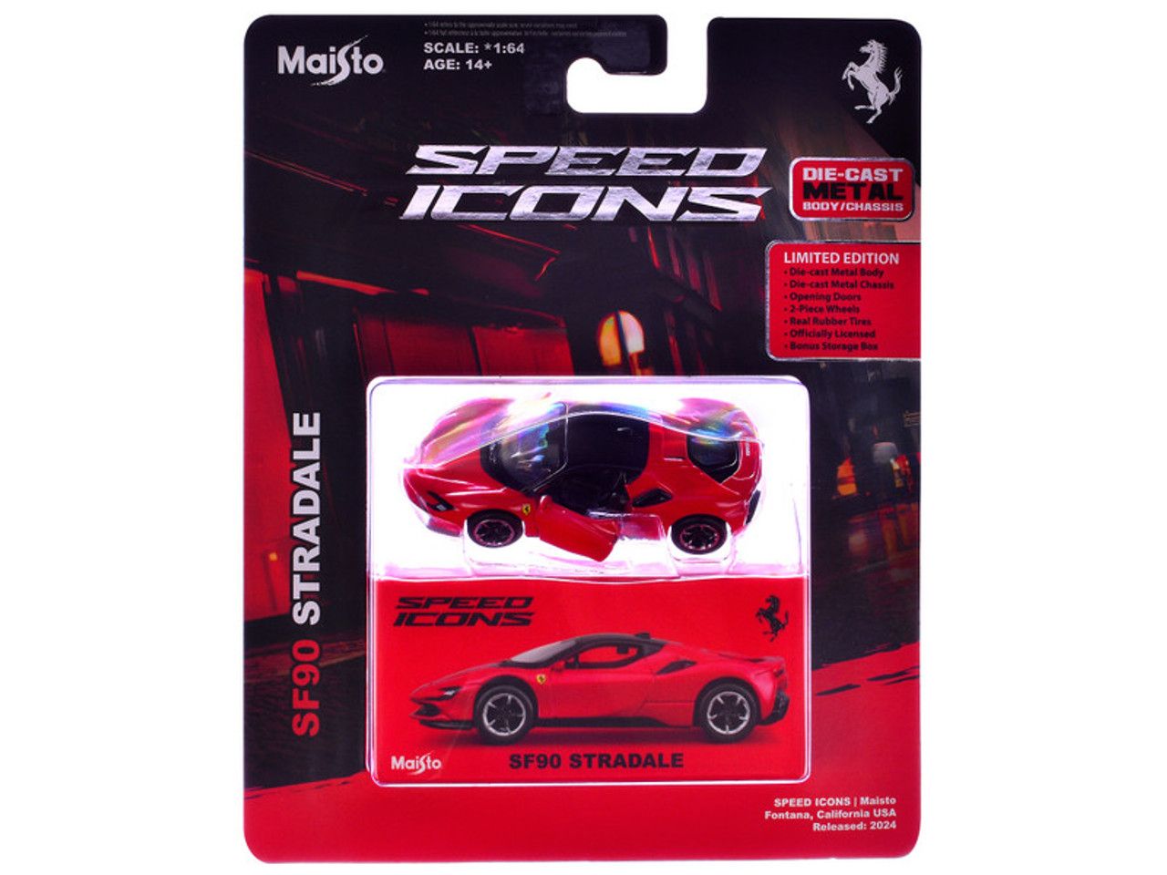Jucării și jocuri - MAISTO MASINUTA METALICA SPEED ICONS SF90 STRADALE ROSU SCARA 1 LA 64