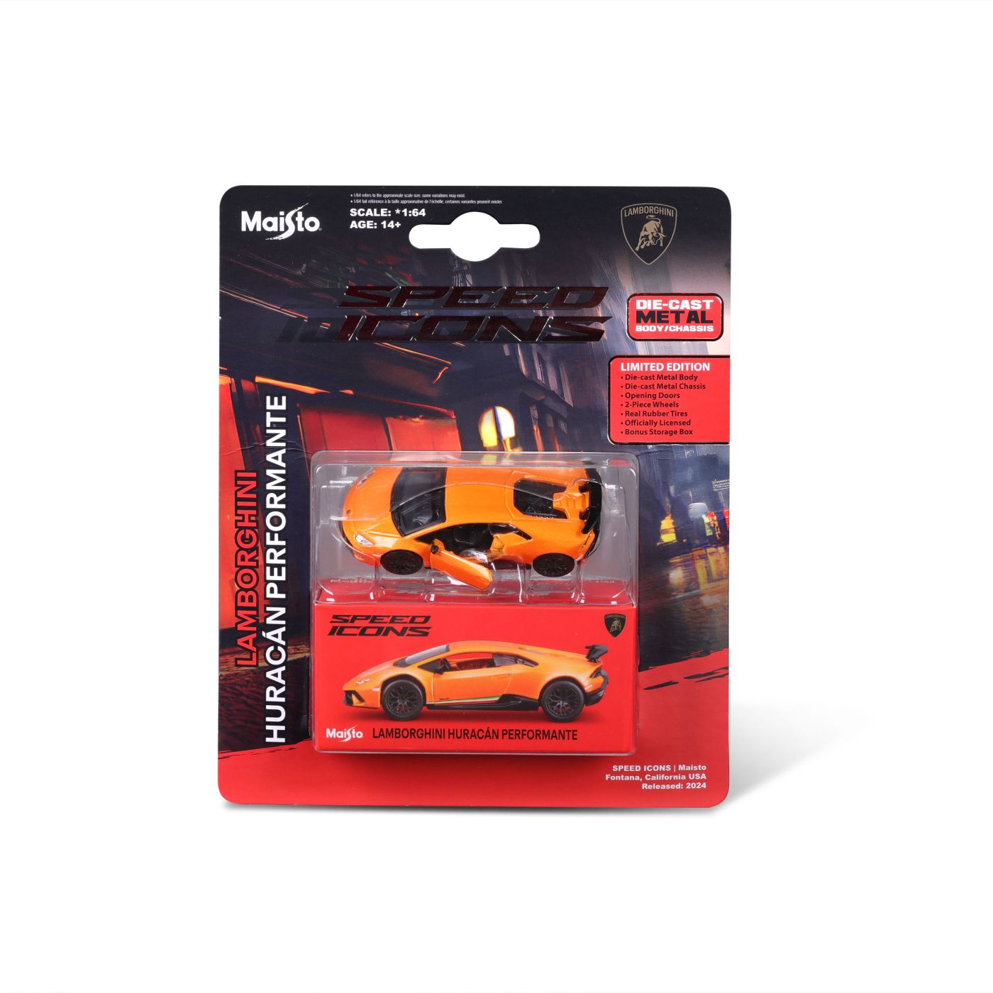 Jucării și jocuri - MAISTO MASINUTA METALICA SPEED ICONS LAMBORGHINI HURACAN PERFORMANTE ORANGE SCARA 1 LA 64