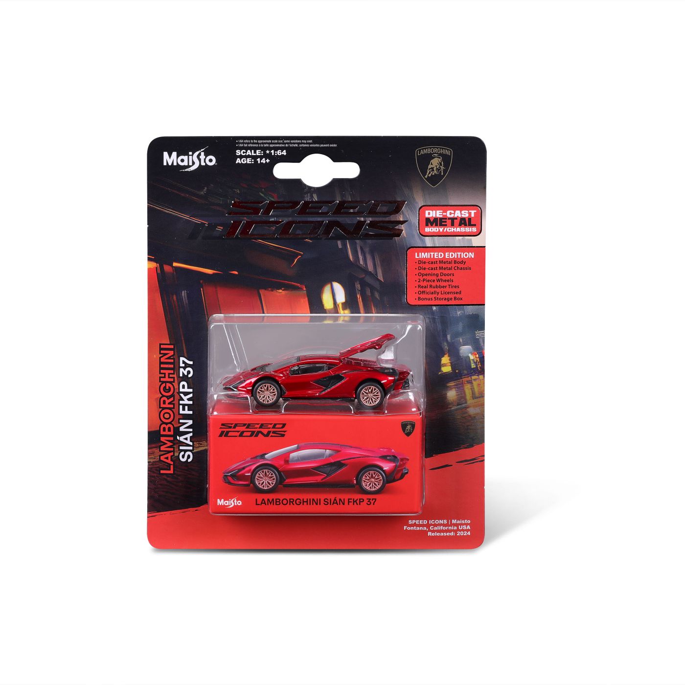 Jucării și jocuri - MAISTO MASINUTA METALICA SPEED ICONS LAMBORGHINI SIAN FKP 37 ROSU SCARA 1 LA 64