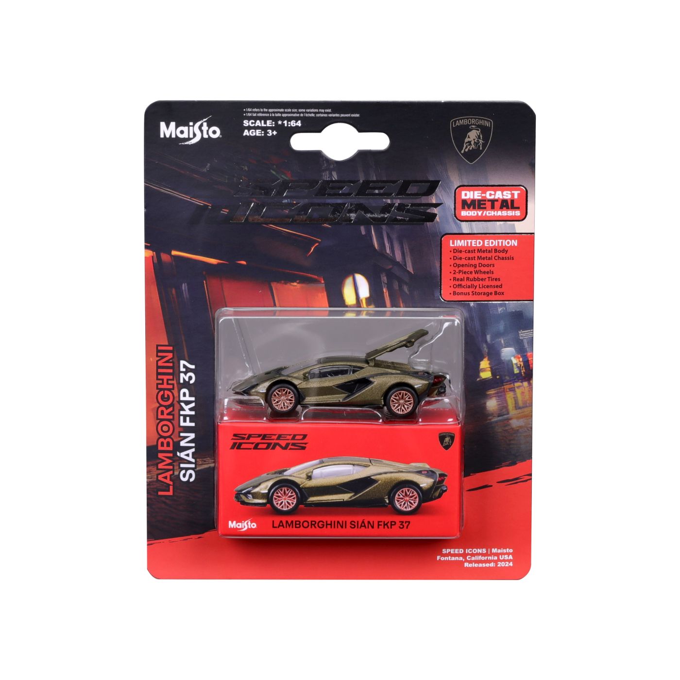 Jucării și jocuri - MAISTO MASINUTA METALICA SPEED ICONS LAMBORGHINI SIAN FKP 37 VERDE SCARA 1 LA 64