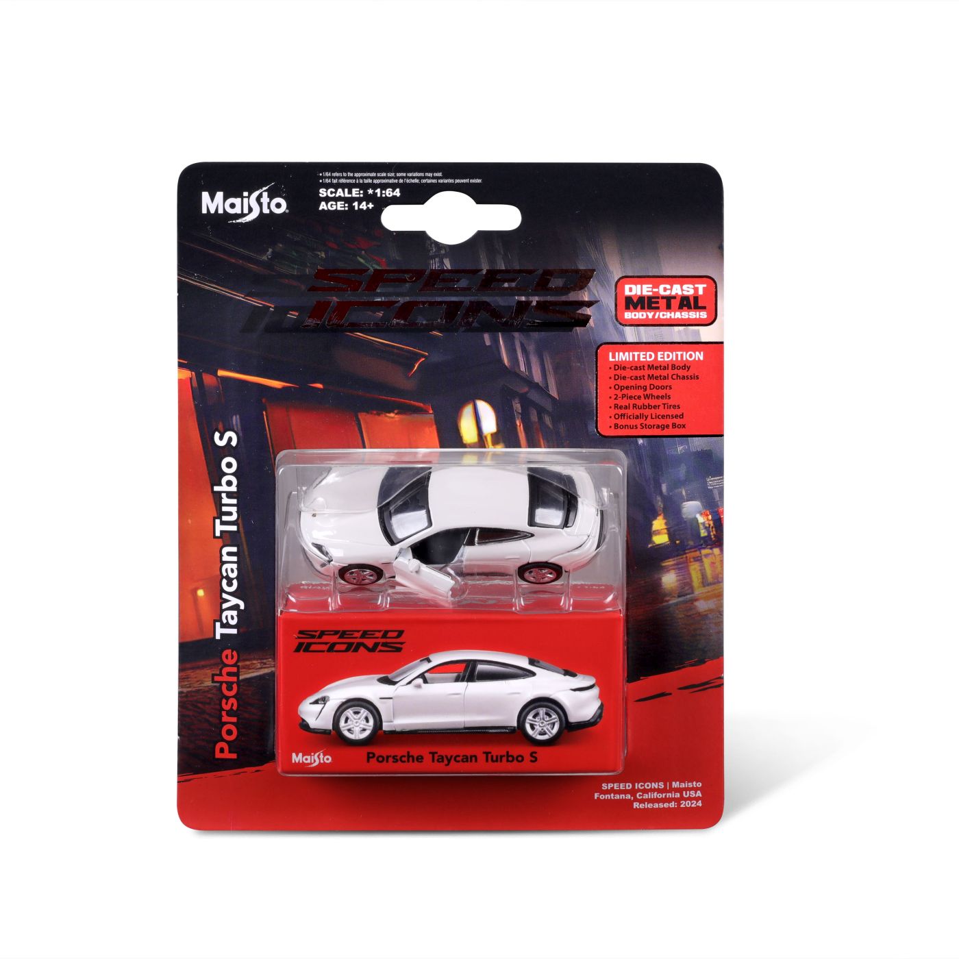 Jucării și jocuri - MAISTO MASINUTA METALICA SPEED ICONS PORSCHE TAYCAN TURBO S ALB SCARA 1 LA 64