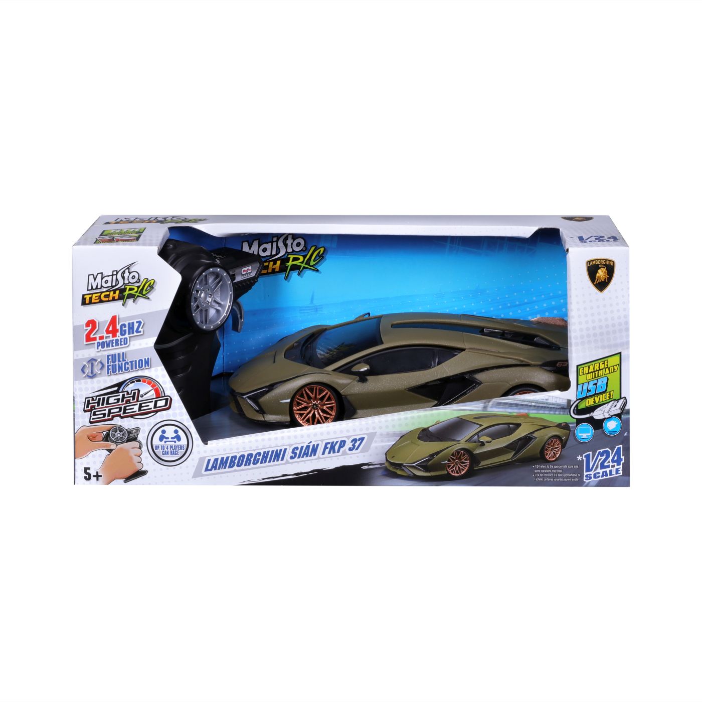 Masinuțe cu telecomandă - MAISTO MASINUTA PREMIUM CU TELECOMANDA 2.4GHz LAMBORGHINI SIAN FKP37 SCARA 1 LA 24