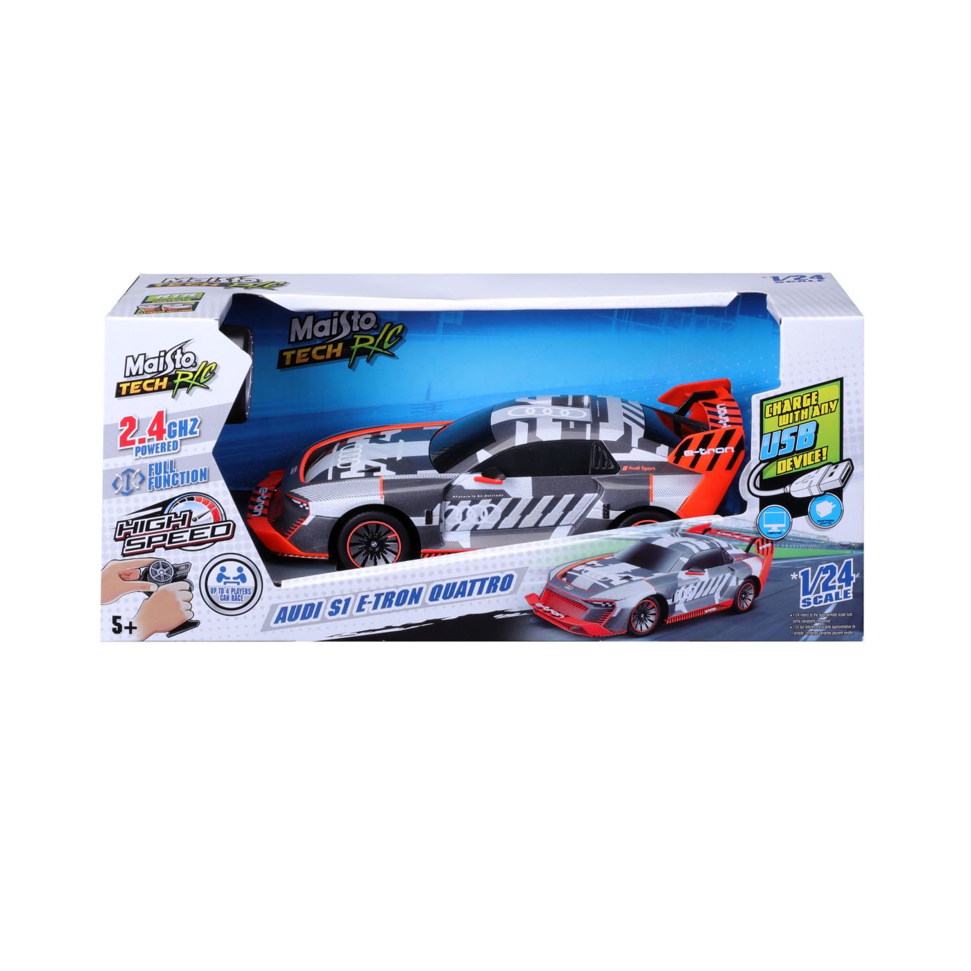 Masinuțe cu telecomandă - MAISTO MASINUTA PREMIUM CU TELECOMANDA 2.4GHz AUDI S1 E TRON QUATTRO SCARA 1 LA 24