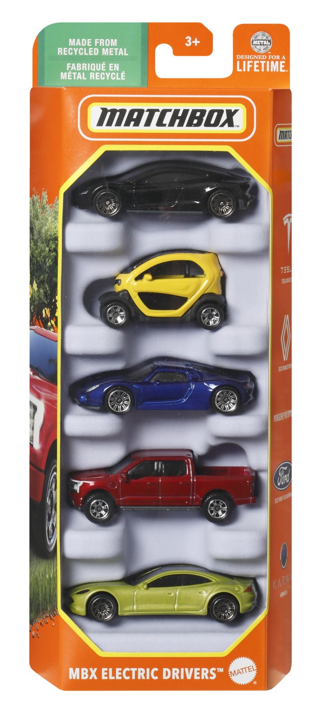 Jucării și jocuri - MATCHBOX SET 5 MASINUTE METALICE MBX ELECTRIC DRIVERS SCARA 1:64