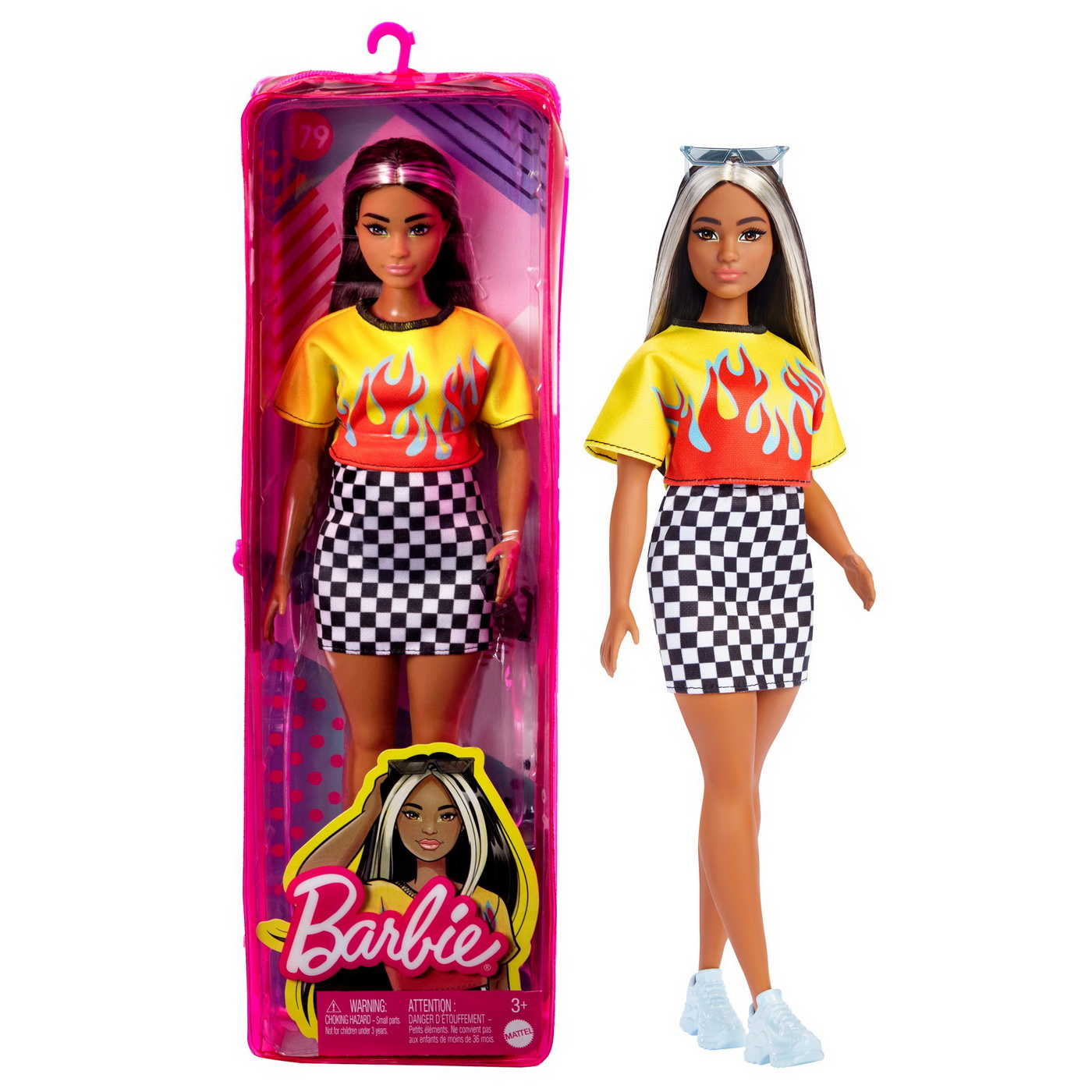 Jucării și jocuri - PAPUSA BARBIE FASHIONISTA BRUNETA CU SUVITE BLONDE