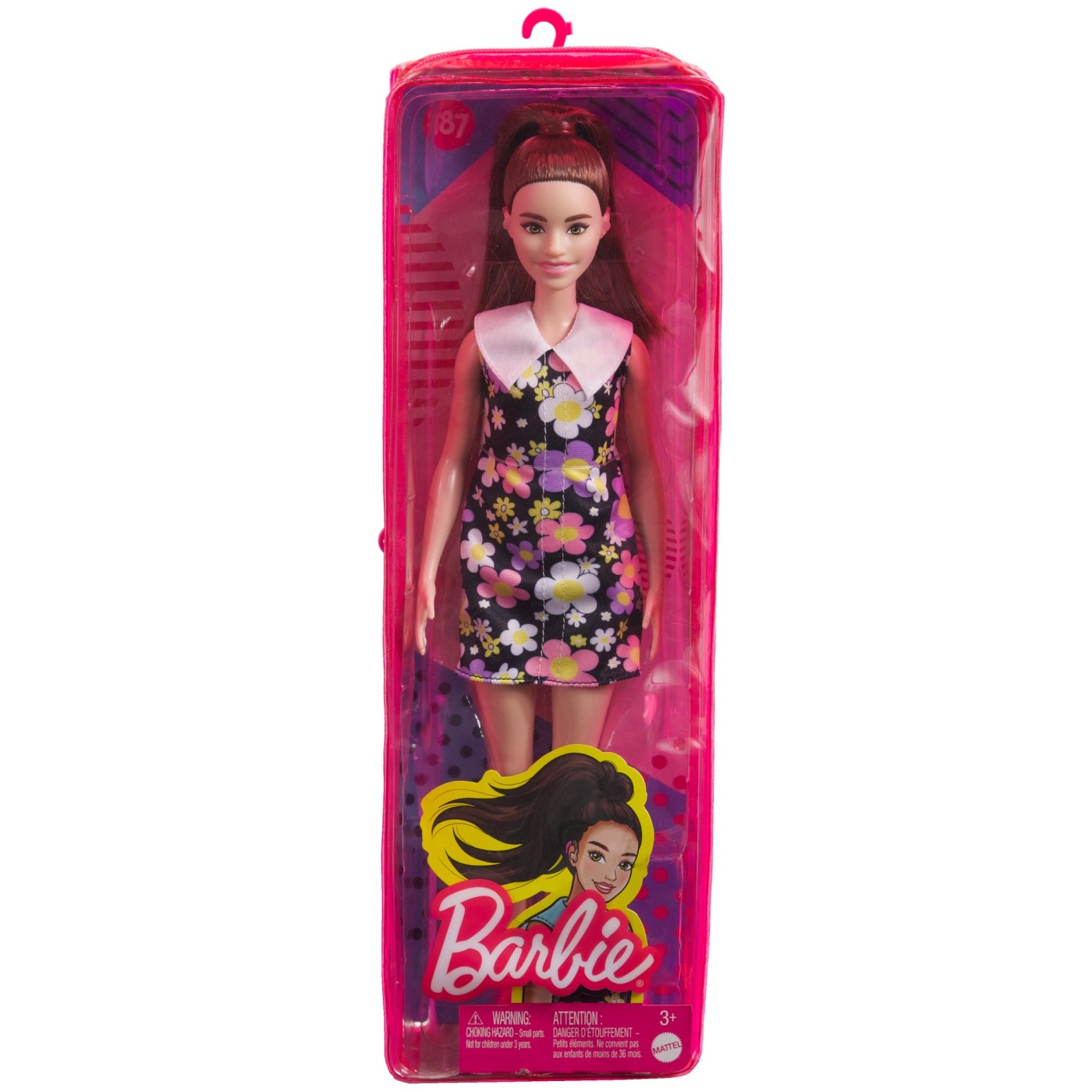Jucării și jocuri - PAPUSA BARBIE FASHIONISTA SATENA CU ROCHIE CU IMPRIMEU FLORAL