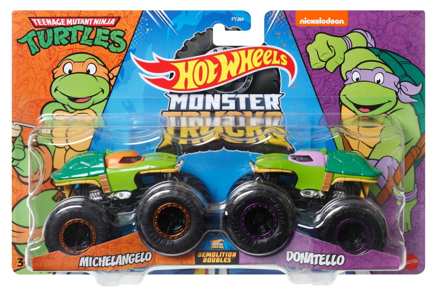 Jucării și jocuri - MONSTER TRUCK SET 2 MASINI SCARA 1 LA 64 MICHELANGELO SI DONATELLO