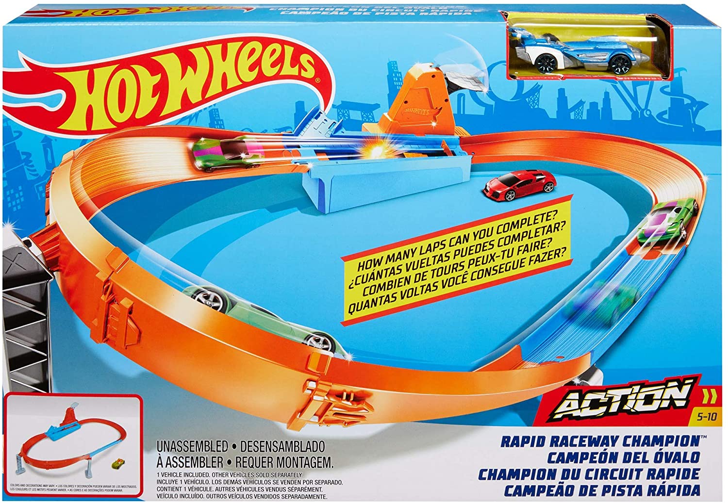 Jucării și jocuri - HOT WHEELS CIRCUIT RAPID CU LANSATOR SI MASINUTA EXCLUSIVA