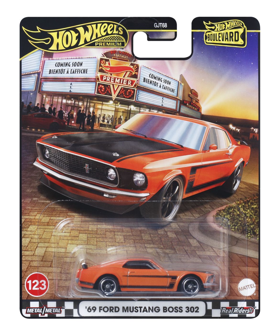 Jucării și jocuri - HOT WHEELS PREMIUM BOULEVARD MASINUTA METALICA FORD MUSTANG BOSS 302 69 SCARA 1:64