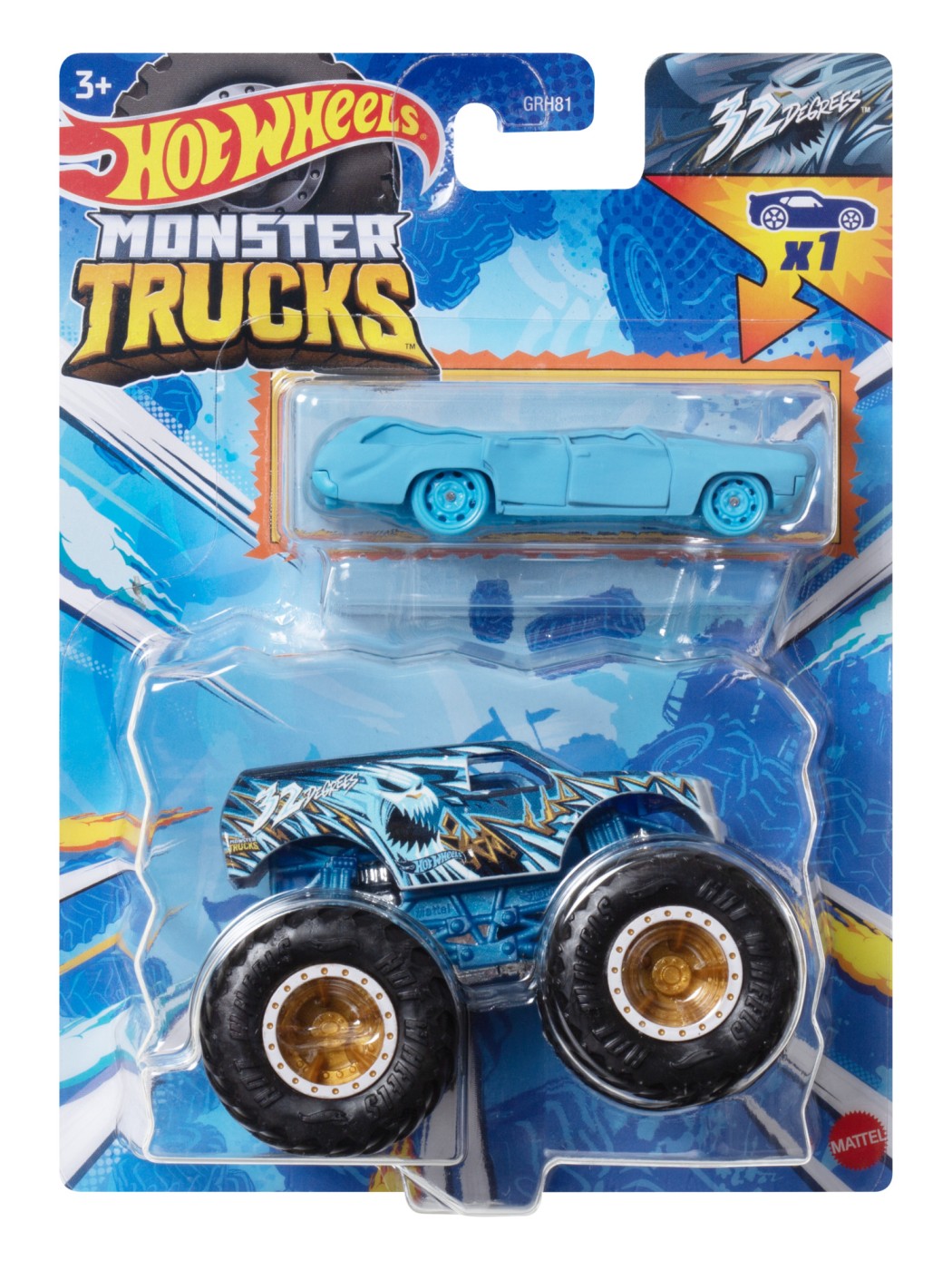 Jucării și jocuri - HOT WHEELS MONSTER TRUCK SI MASINUTA METALICA 32 DEGREES