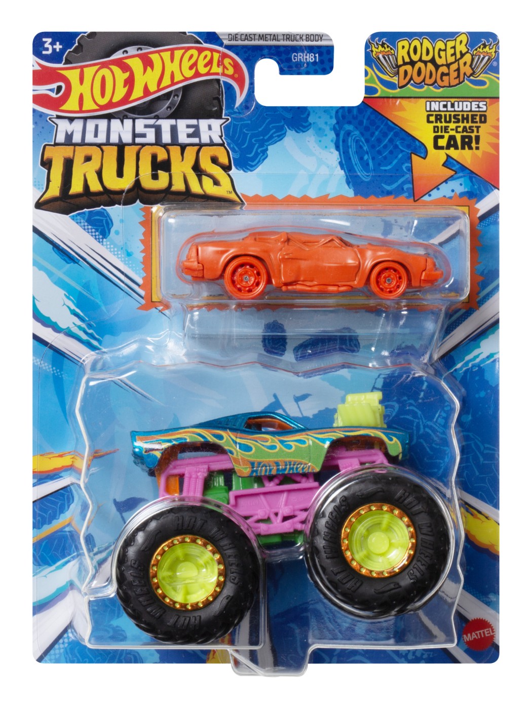 Jucării și jocuri - HOT WHEELS MONSTER TRUCK SI MASINUTA METALICA RODGER DODGER