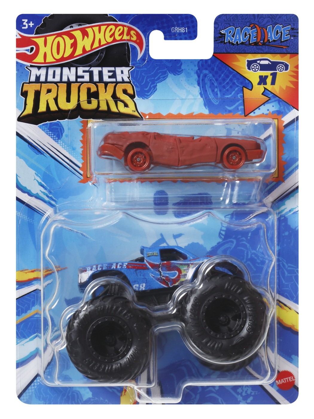 Jucării și jocuri - HOT WHEELS MONSTER TRUCK SI MASINUTA METALICA RACE ACE