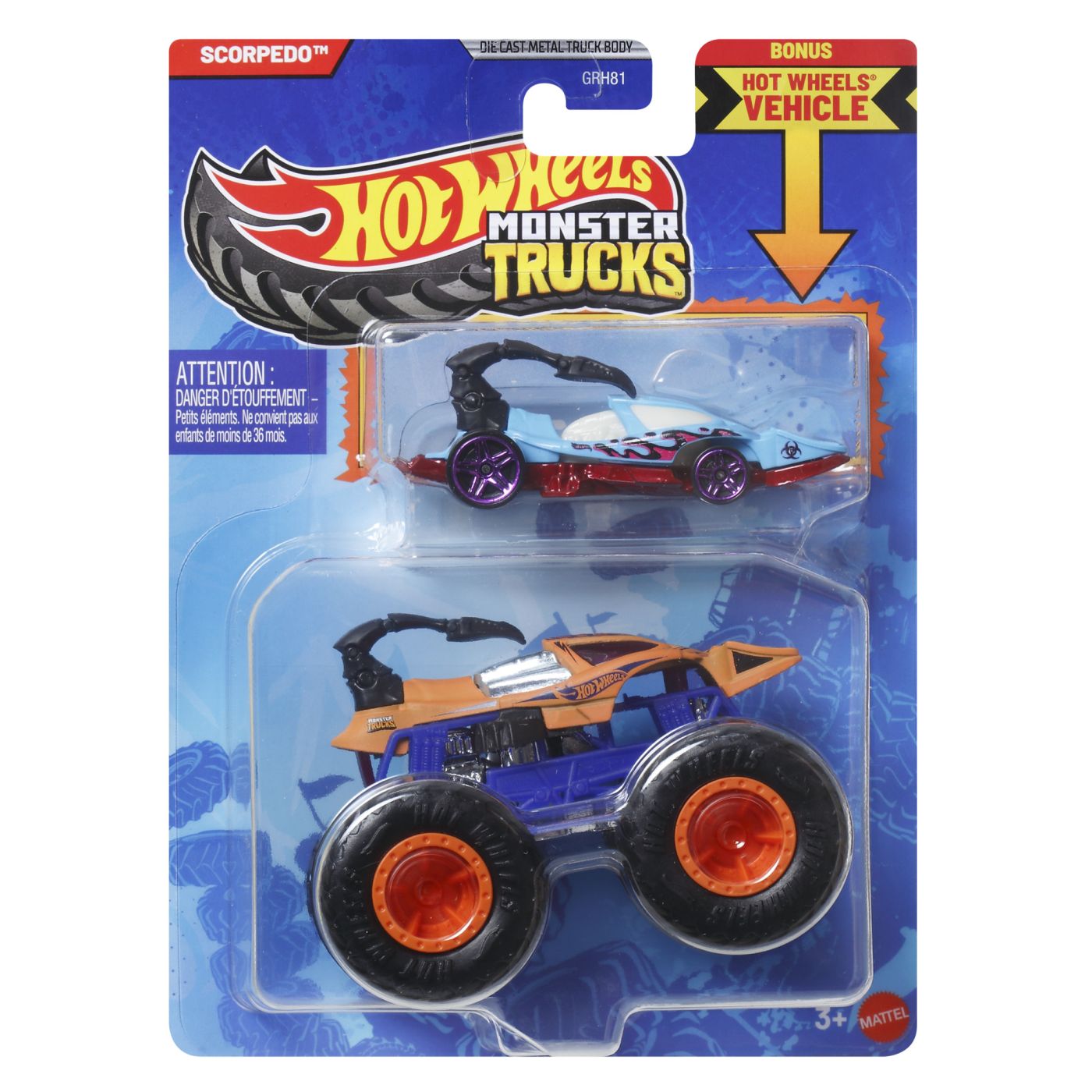 Jucării și jocuri - HOT WHEELS MONSTER TRUCK SI MASINUTA METALICA SCORPEDO
