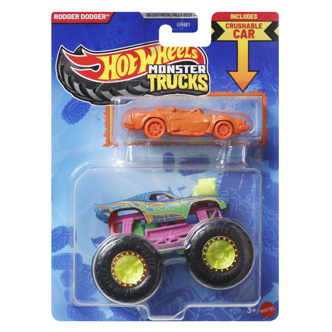 Jucării și jocuri - HOT WHEELS MONSTER TRUCK SI MASINUTA METALICA RODGER DODGER