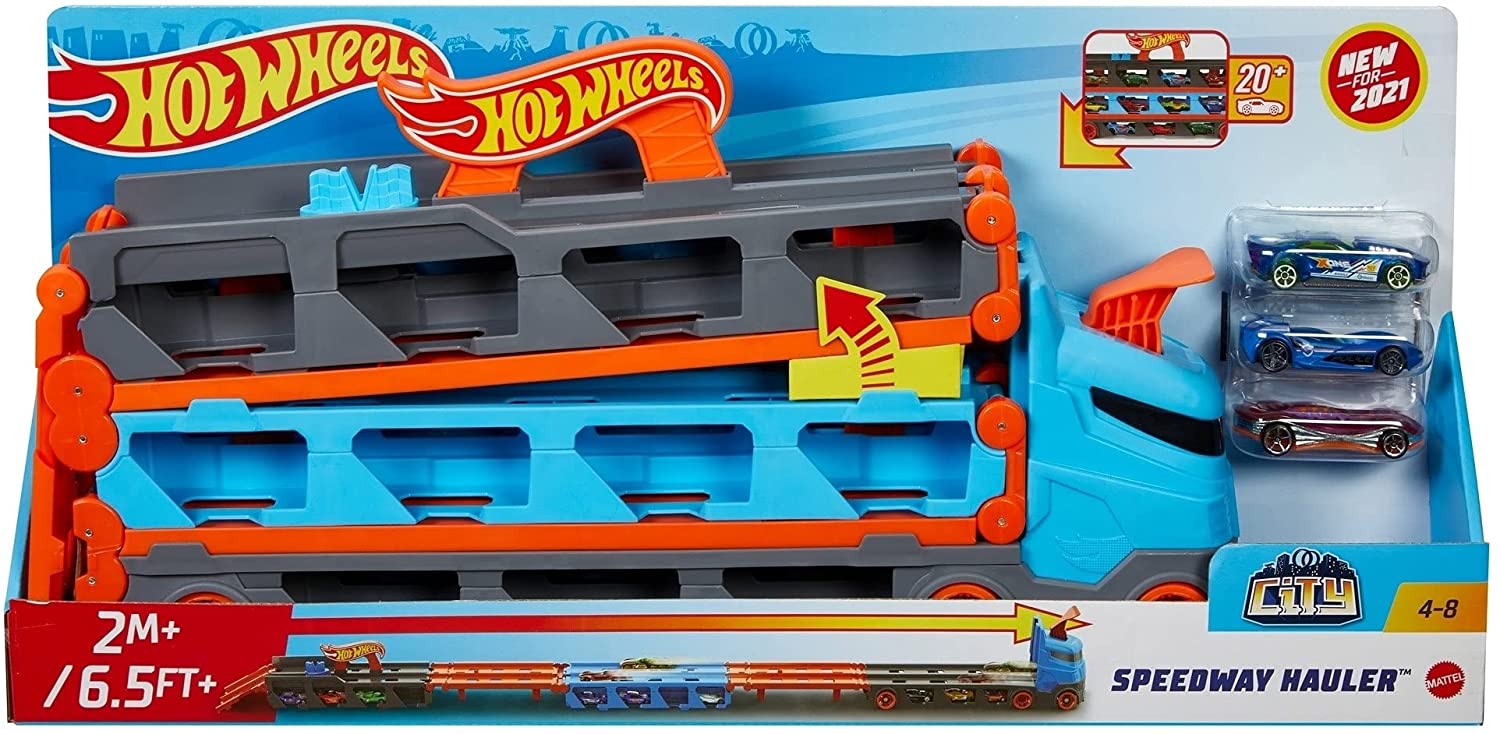 Jucării și jocuri - HOT WHEELS 2 IN 1 MEGA TRANSPORTATOR MASINI PISTA