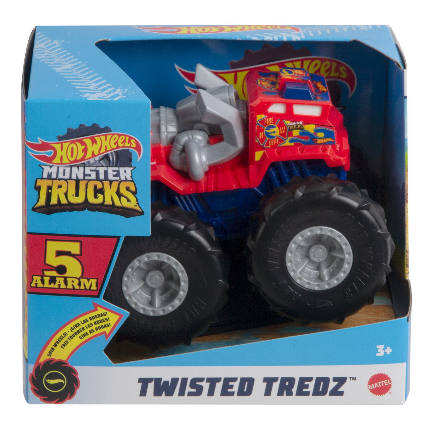 Jucării și jocuri - HOT WHEELS MONSTER TRUCK MASINUTA TWISTER TREDZ 5 ALARM SCARA 1:43