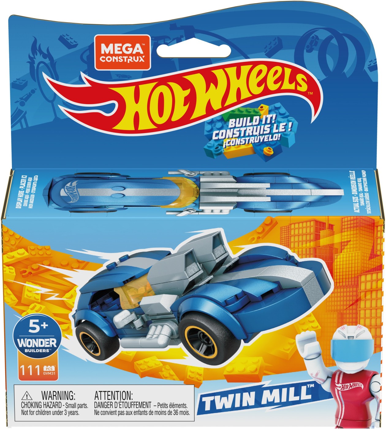 Jucării și jocuri - HOT WHEELS MEGA MASINUTA CONSTRUIBILA TWIN MILL