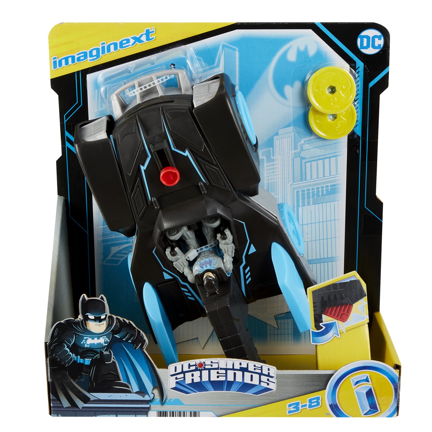 Jucării și jocuri - IMAGINEXT DC SUPER FRIENDS VEHICUL CU FIGURINA BAT-TECH BATMOBIL