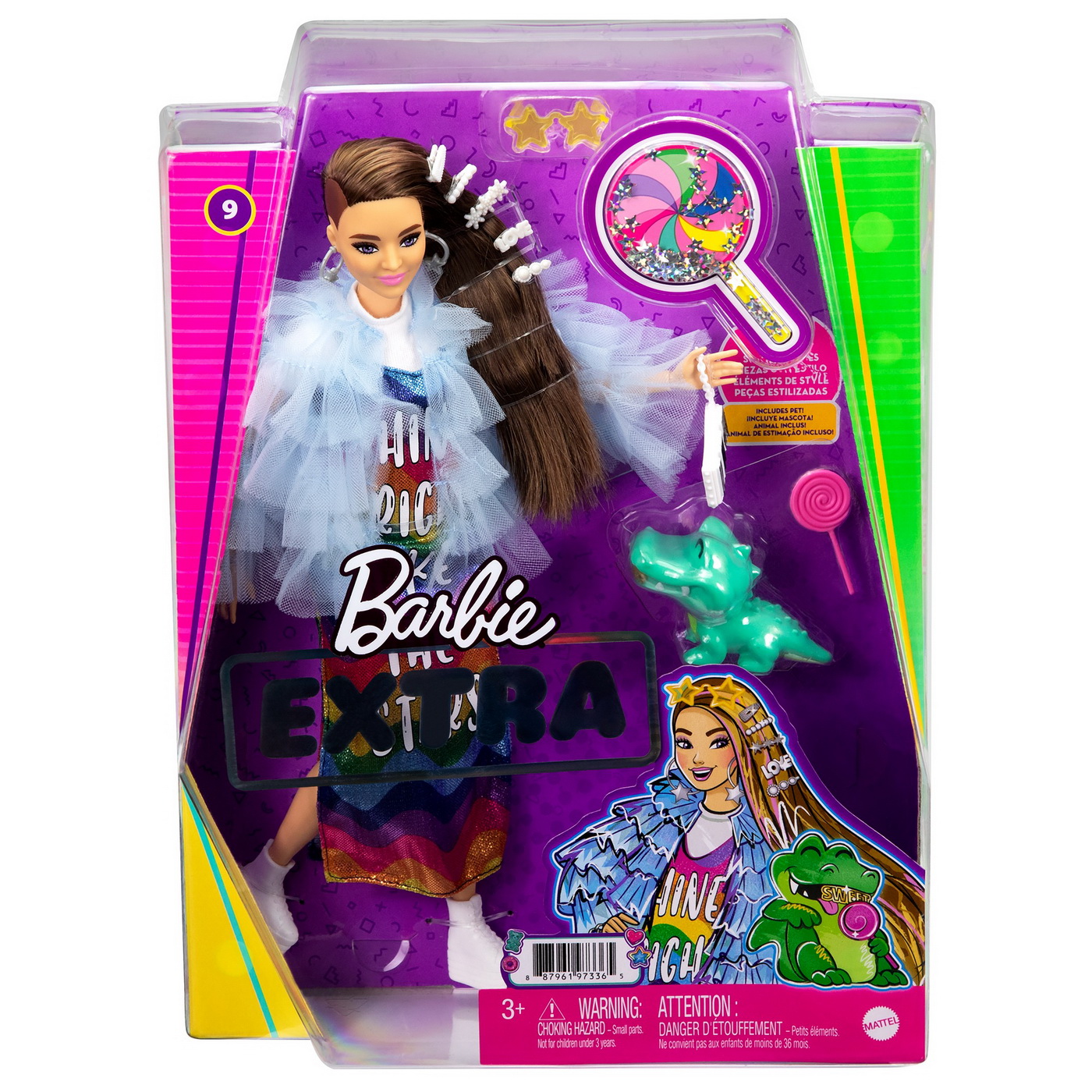 Jucării și jocuri - PAPUSA BARBIE EXTRA STYLE ROCHIE CURCUBEU