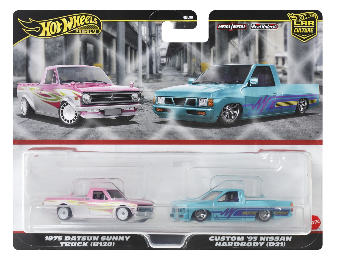Jucării și jocuri - HOT WHEELS PREMIUM SET 2 MASINUTE METALICE DATSUN SUNNY TRUCK SI NISSAN HARDBODY SCARA 1:64