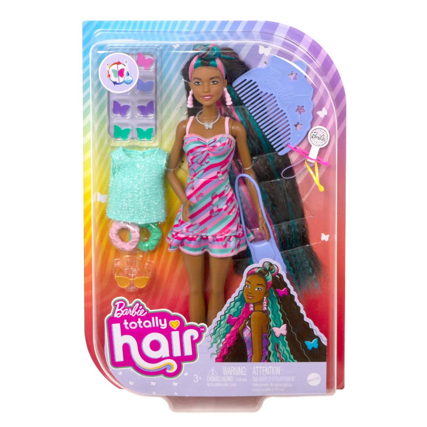 Jucării și jocuri - BARBIE TOTALLY HAIR PAPUSA BARBIE CURCUBEU