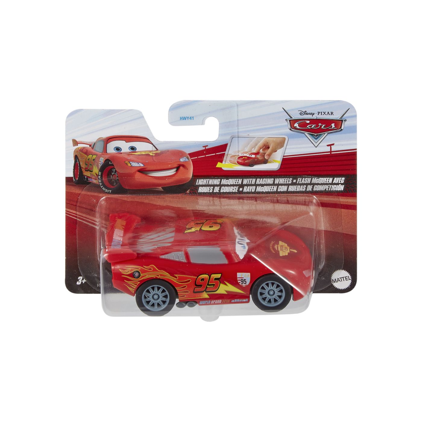 Jucării și jocuri - CARS MASINUTA CU SISTEM PULLBACK FULGER MCQUEEN CU ROTI DE CURSE SCARA 1:43