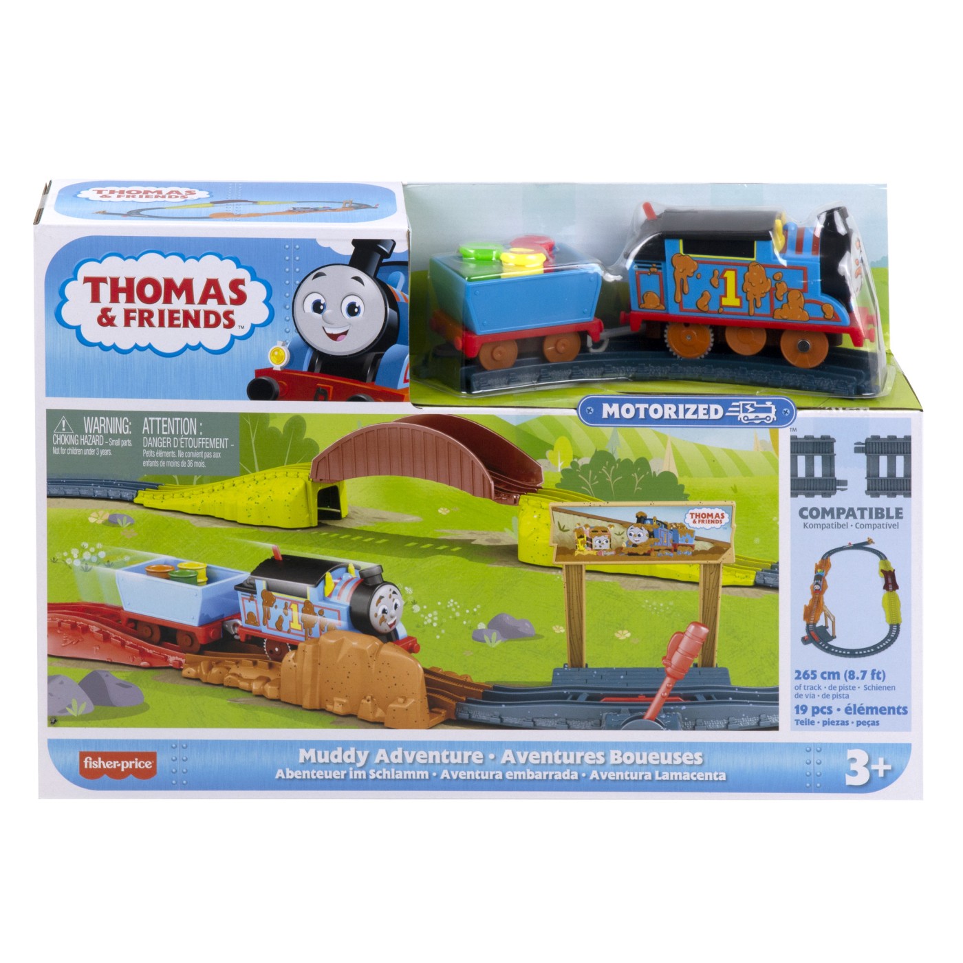 Jucării și jocuri - THOMAS SET DE JOACA CU LOCOMOTIVA MUDDY MOTORIZATA SI ACCESORII