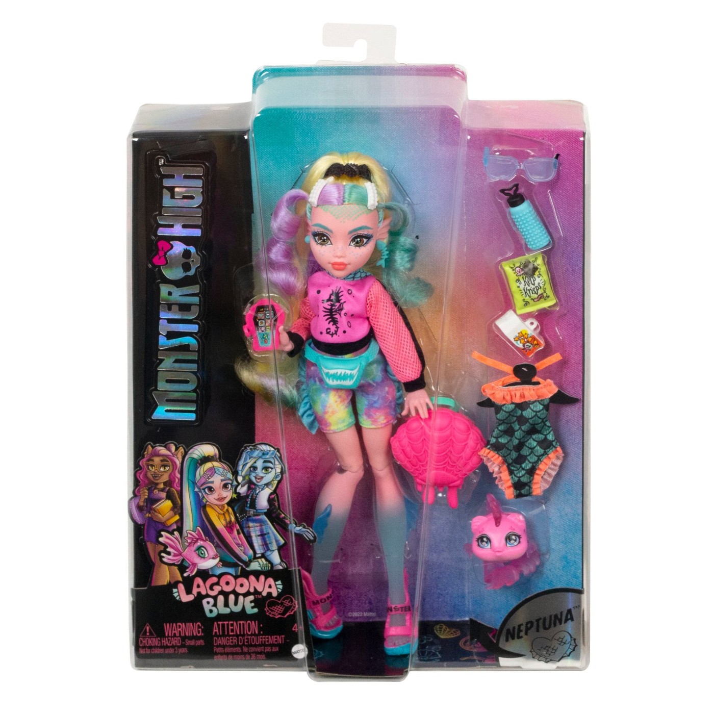 Jucării și jocuri - MONSTER HIGH PAPUSA LAGOONA BLUE CU ANIMALUT SI ACCESORII