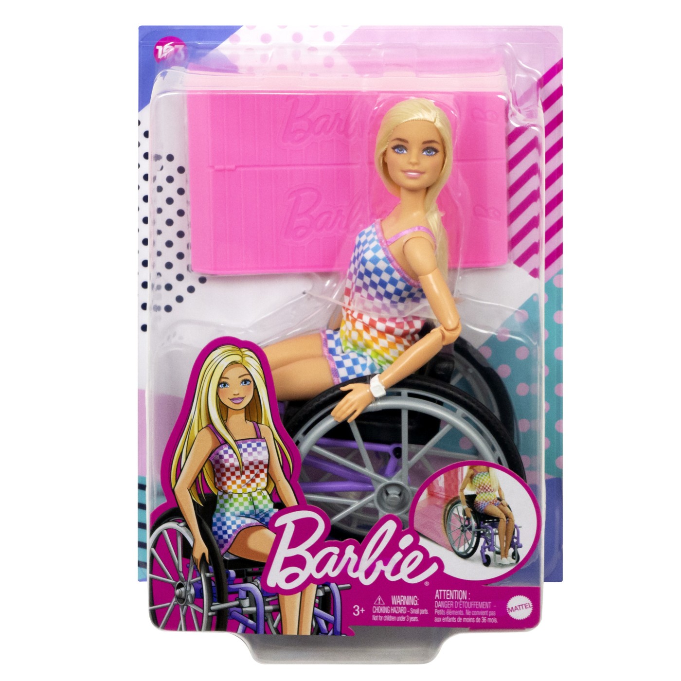 Jucării și jocuri - BARBIE PAPUSA BARBIE BLONDA IN SCAUN CU ROTILE