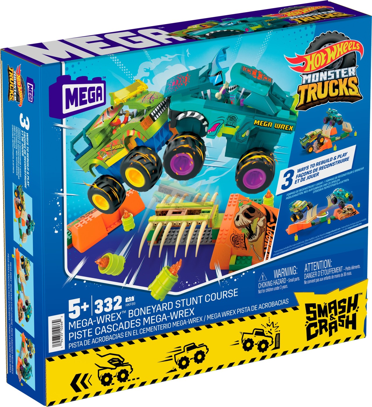 Jucării și jocuri - HOT WHEELS MONSTER TRUCK MEGA BLOKS SET MEGA WREX
