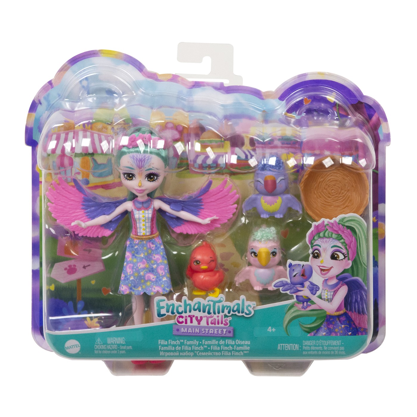 Jucării și jocuri - ENCHANTIMALS CITY TAILS MAIN STREET FAMILIA FILIEI FINCH