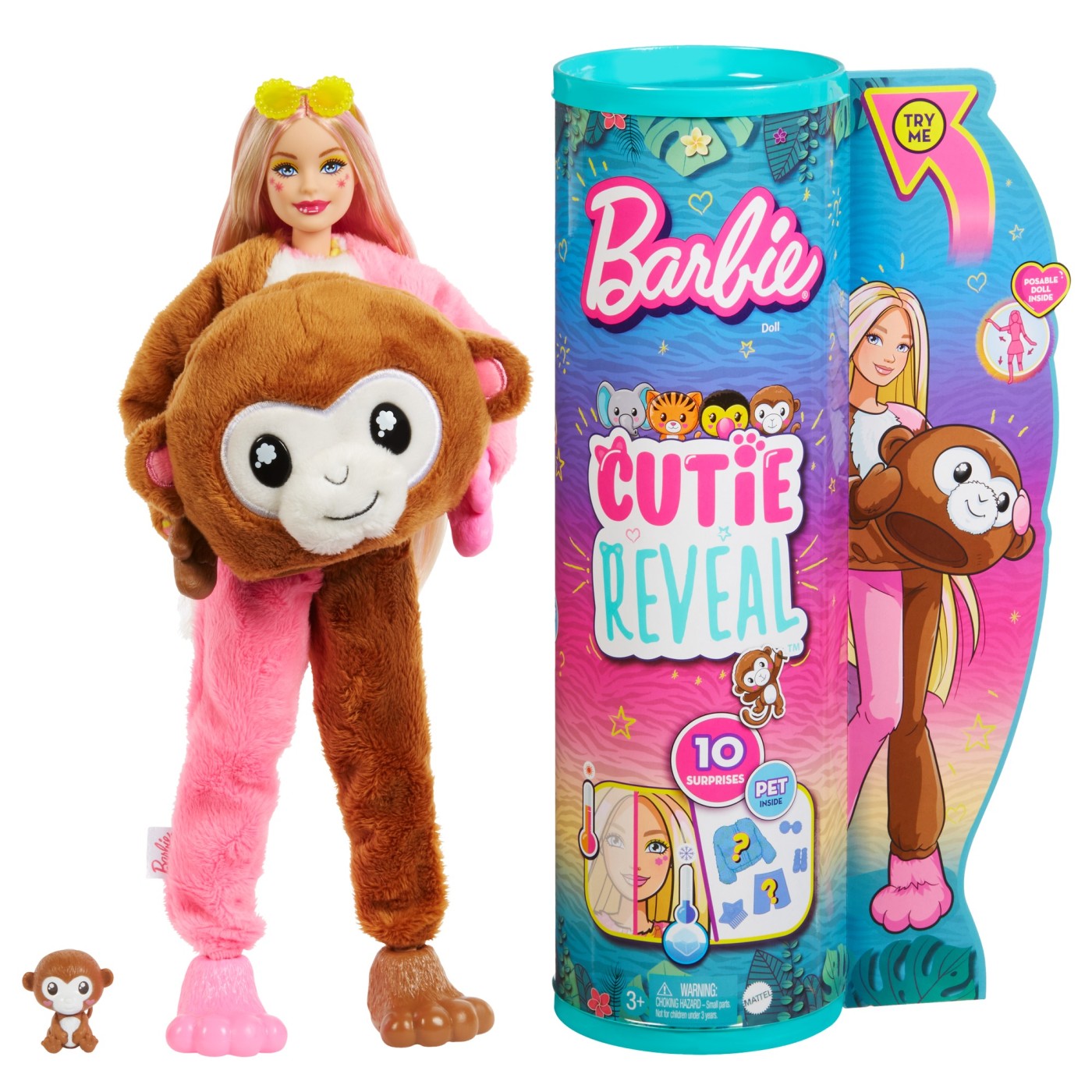 Jucării și jocuri - BARBIE PAPUSA BARBIE CUTIE REVEAL MAIMUTICA