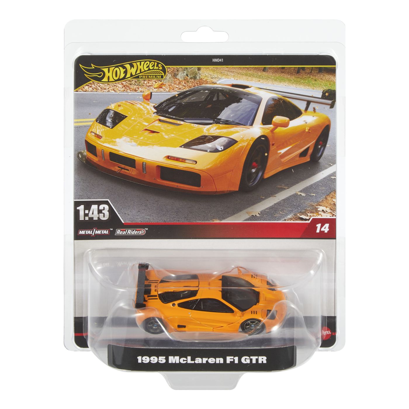 Jucării și jocuri - HOT WHEELS PREMIUM REAL RIDERS MASINUTA METALICA MCLAREN F1 GTR 1995 SCARA 1:43
