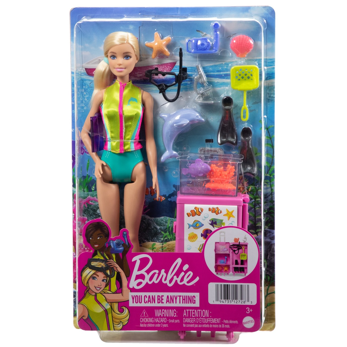 Jucării și jocuri - BARBIE YOU CAN BE ANYTHING PAPUSA BIOLOGIST MARIN