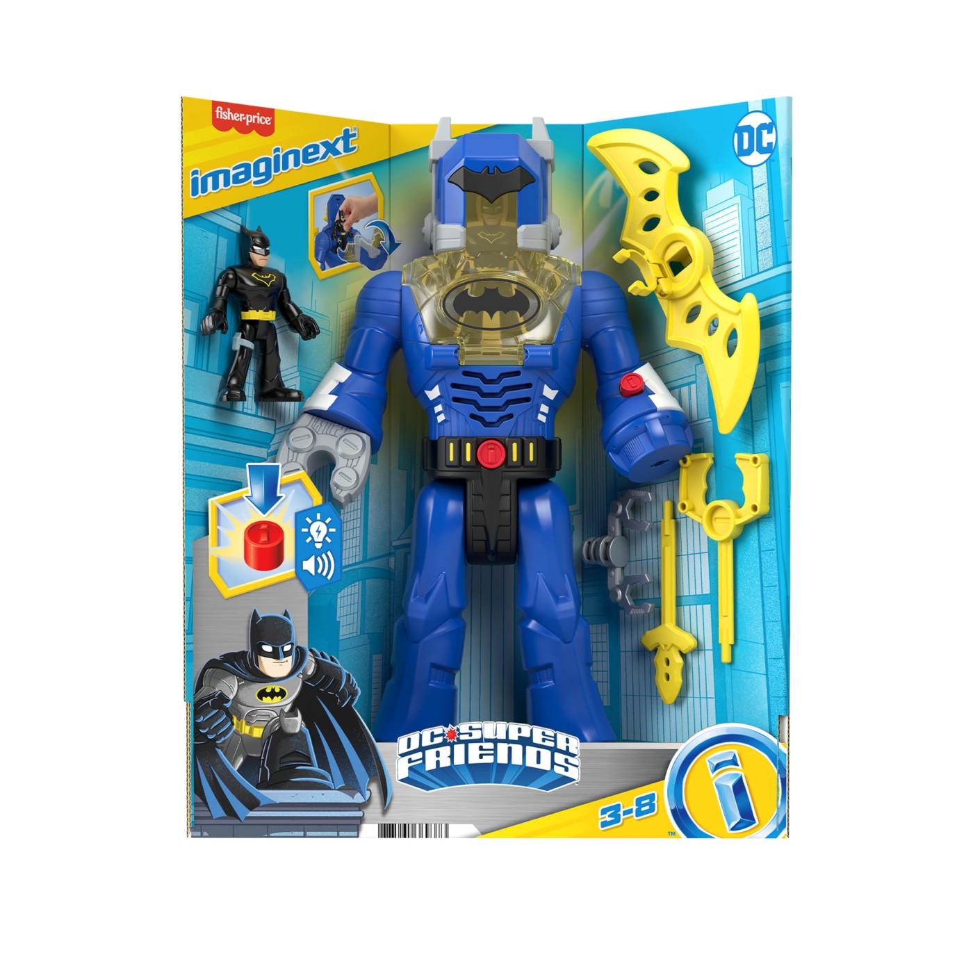 Jucării și jocuri - FISHER PRICE IMAGINEXT DC SUPER FRIENDS ROBOT BATMAN 30CM