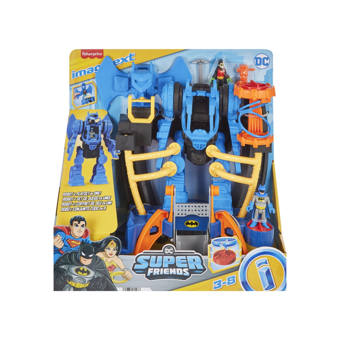 Jucării și jocuri - FISHER PRICE IMAGINEXT DC SUPER FRIENDS ROBOT BATMAN SI CENTRU DE COMANDA