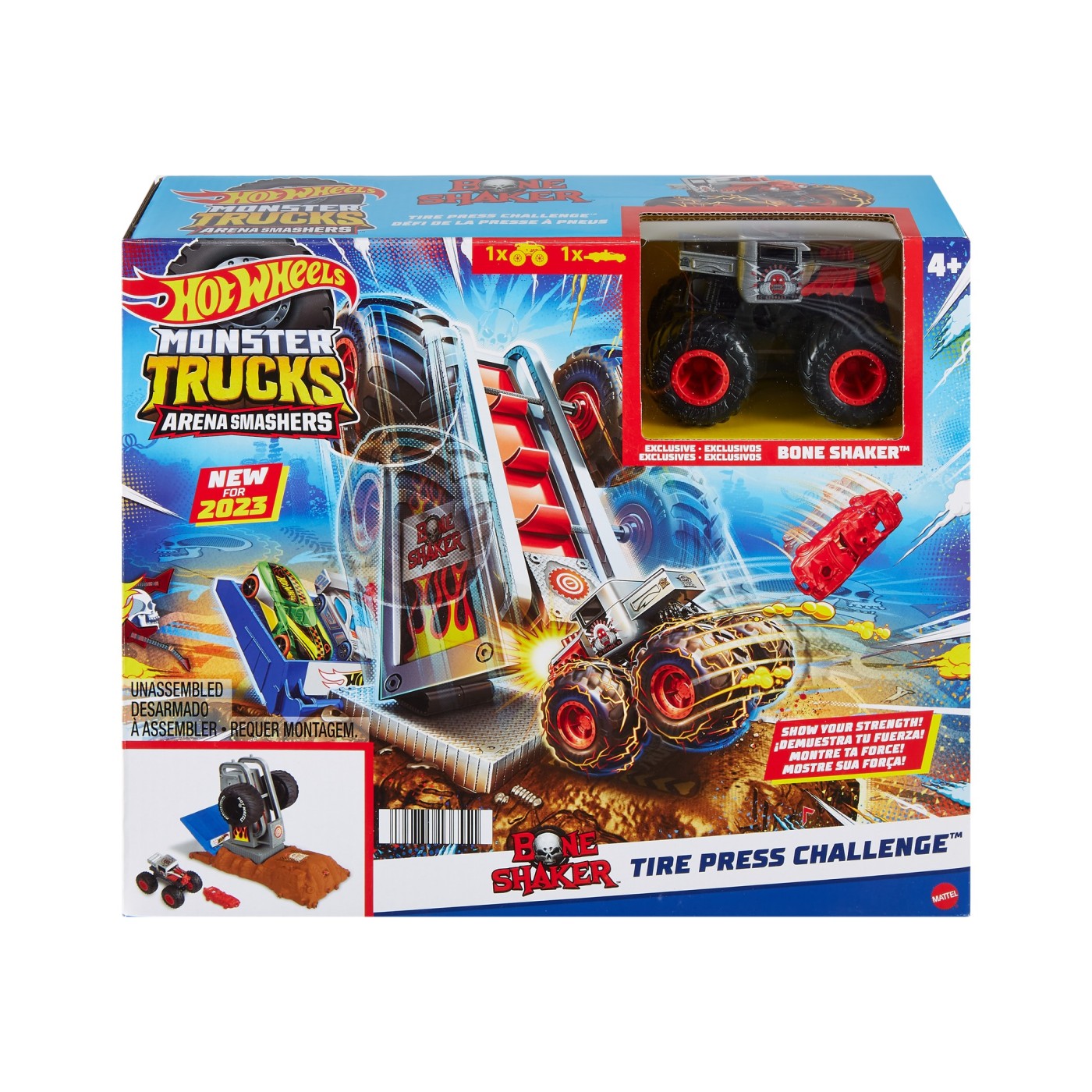 Jucării și jocuri - HOT WHEELS MONSTER TRUCKS ENTRY CHALLENGE ARENA SMASHERS PROVOCAREA TIRE PRESS