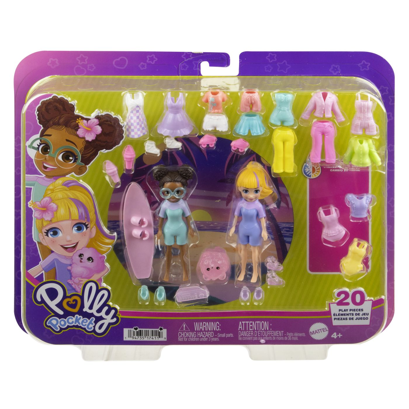 Jucării și jocuri - POLLY POCKET SET 2 PAPUSI SI ACCESORII 20 PIESE