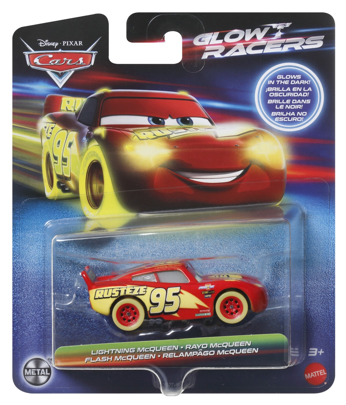 Jucării și jocuri - CARS GLOW RACERS MASINUTA METALICA FULGER MCQUEEN SCARA 1 LA 55