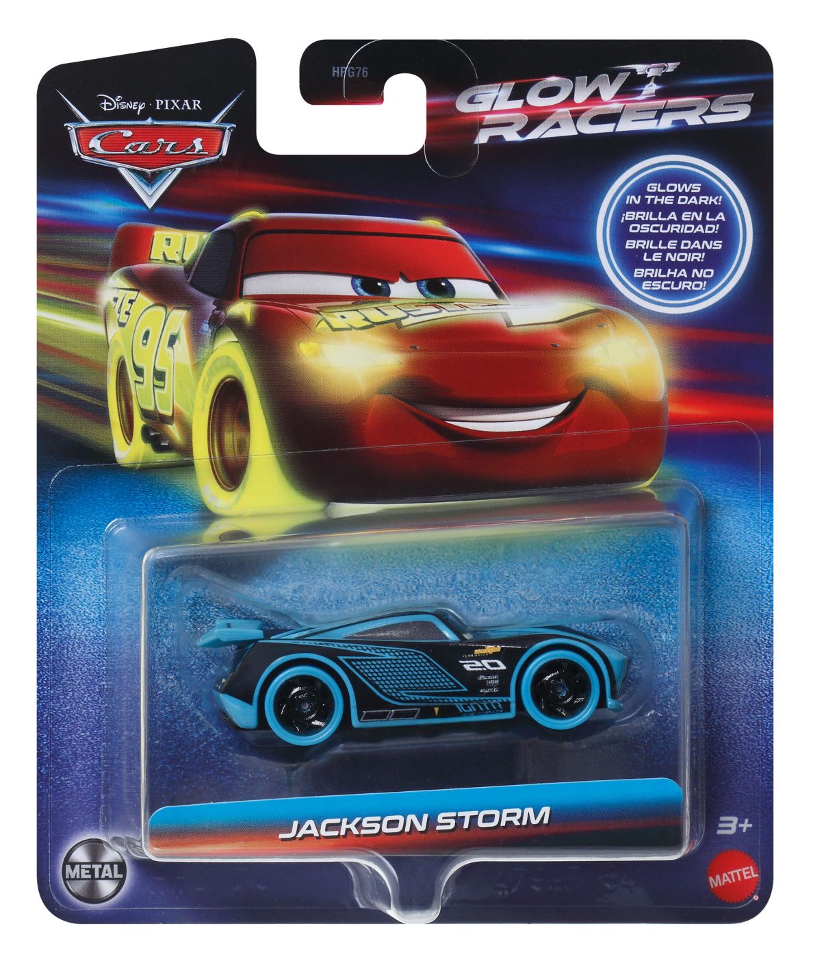 Jucării și jocuri - CARS GLOW RACERS MASINUTA METALICA JACKSON STORM SCARA 1 LA 55