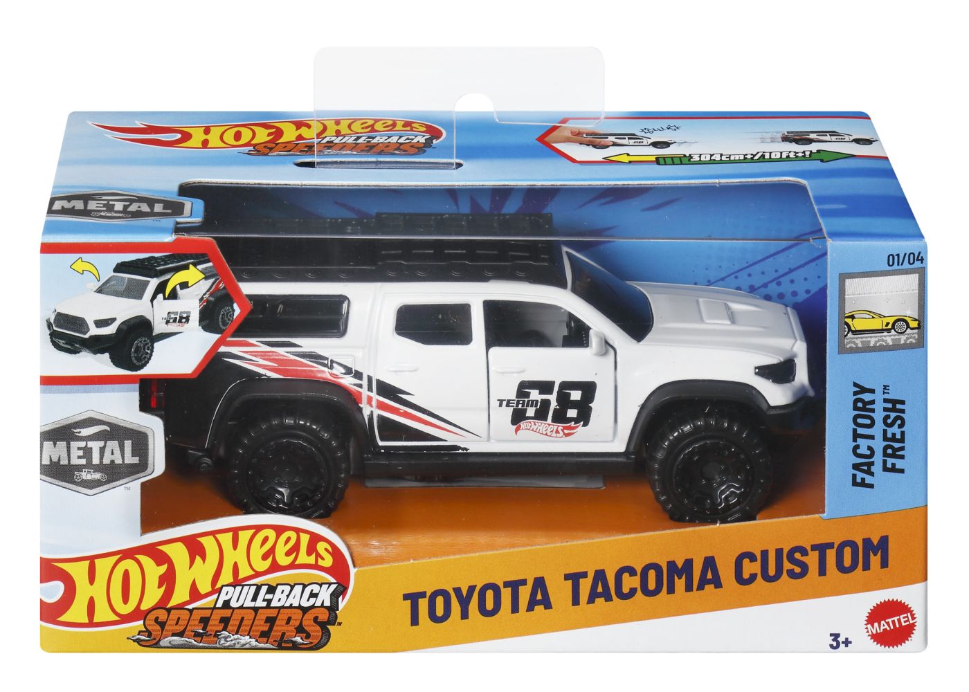 Jucării și jocuri - HOT WHEELS MASINUTA METALICA CU SISTEM PULL BACK TOYOTA TACOMA CUSTOM FACTORY FRESH SCARA 1:43