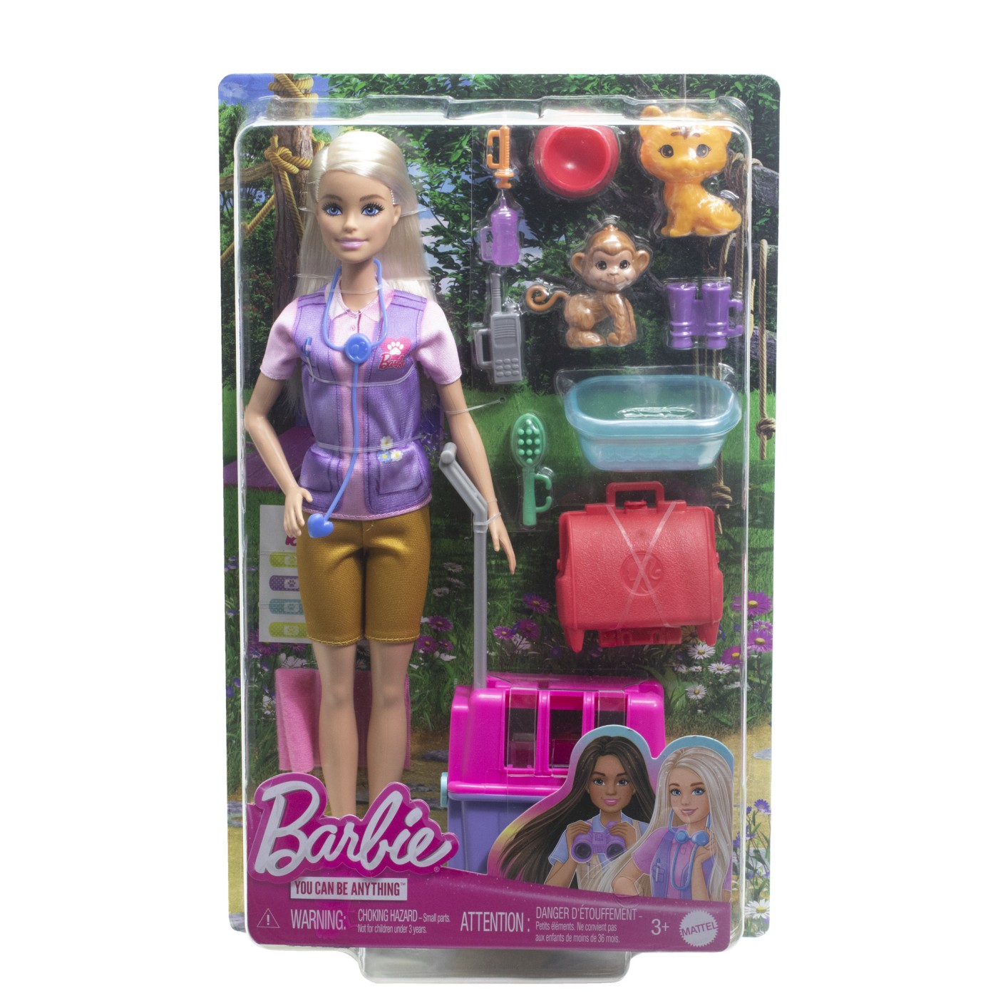Jucării și jocuri - BARBIE YOU CAN BE SET PAPUSA CU DOUA ANIMALUTE DIN JUNGLA
