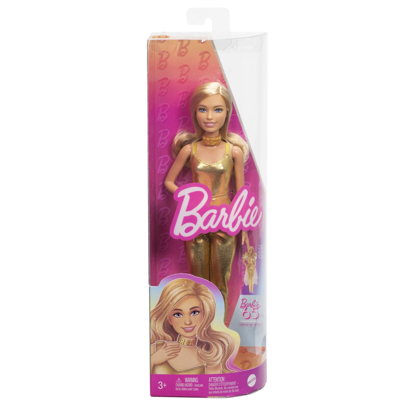Jucării și jocuri - BARBIE PAPUSA BARBIE FASHIONISTAS BLONDA CU SALOPETA AURIE