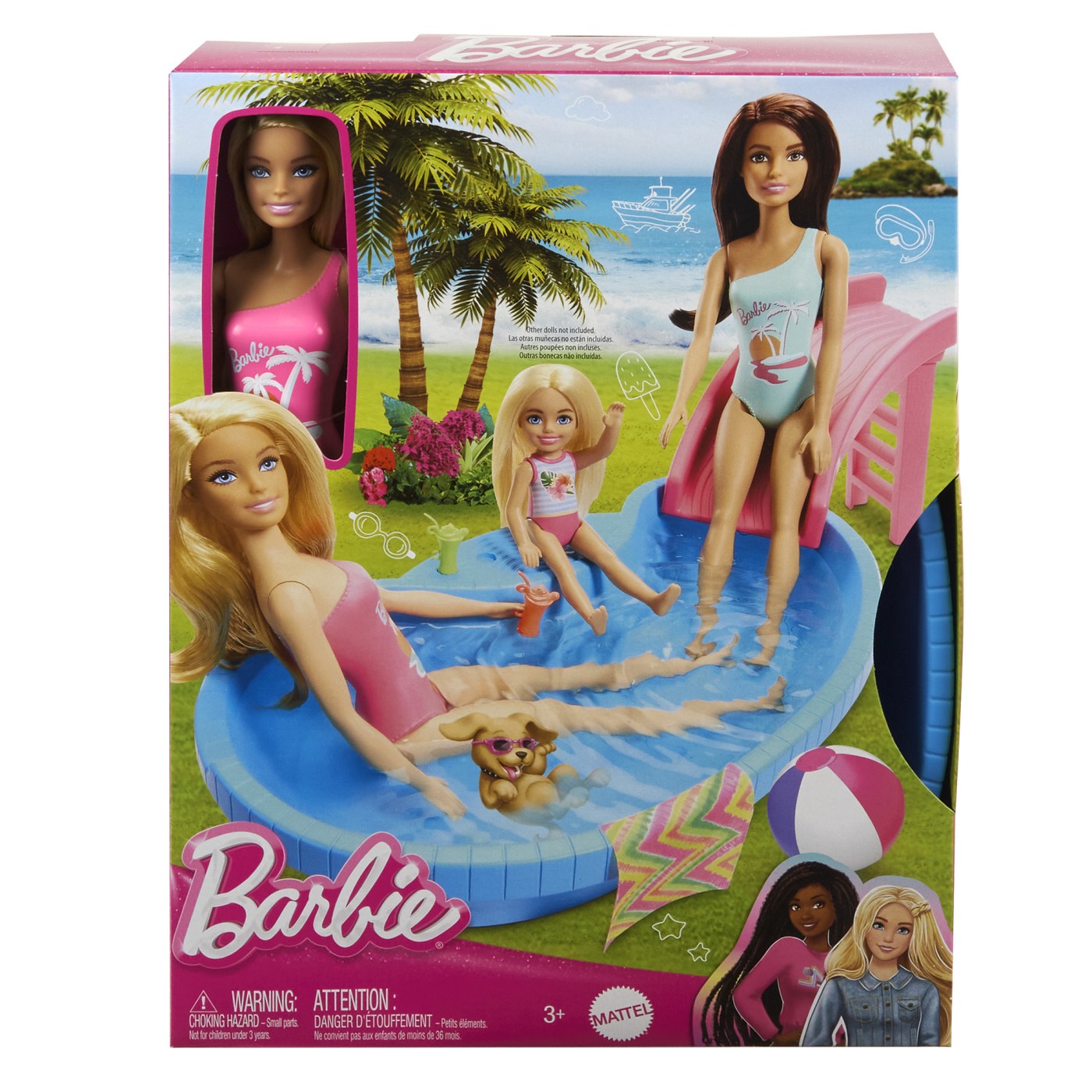 Jucării și jocuri - BARBIE SET PAPUSA BARBIE BLONDA SI PISCINA